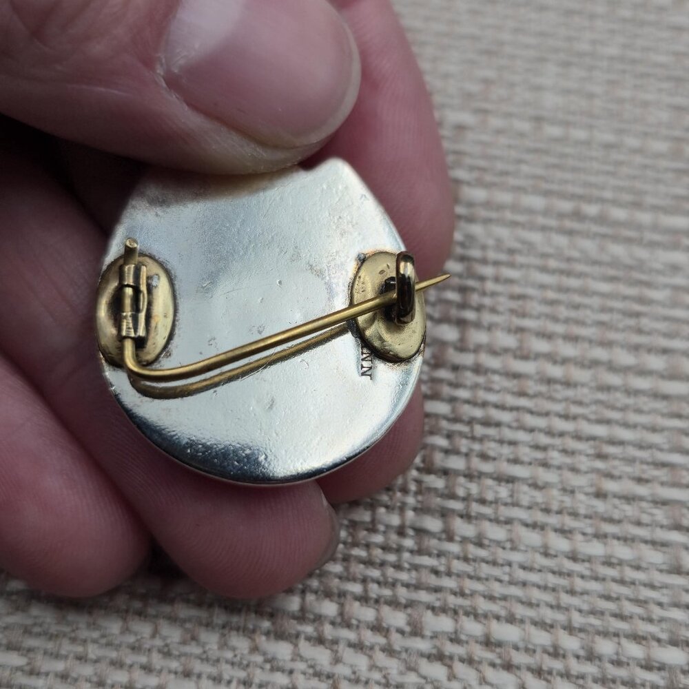 Sterling Silver Horseshoe And Shell Heavy Pin Brooch A6148 - Picture 4 of 7
